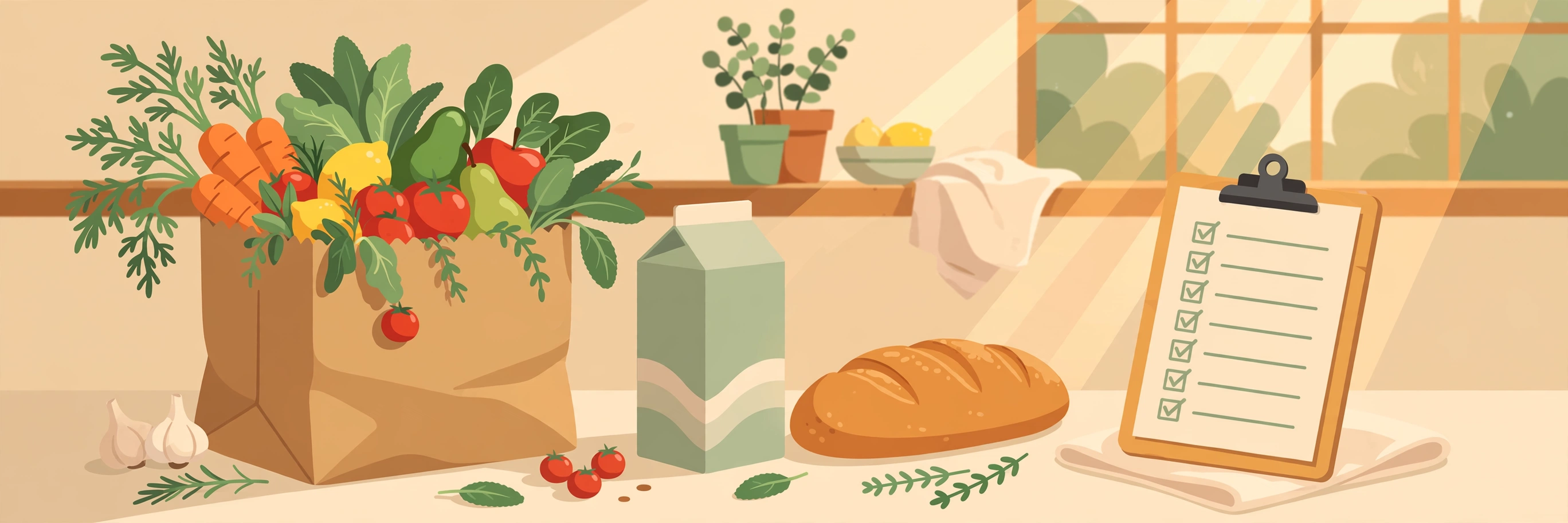 Grocery bag with fresh produce